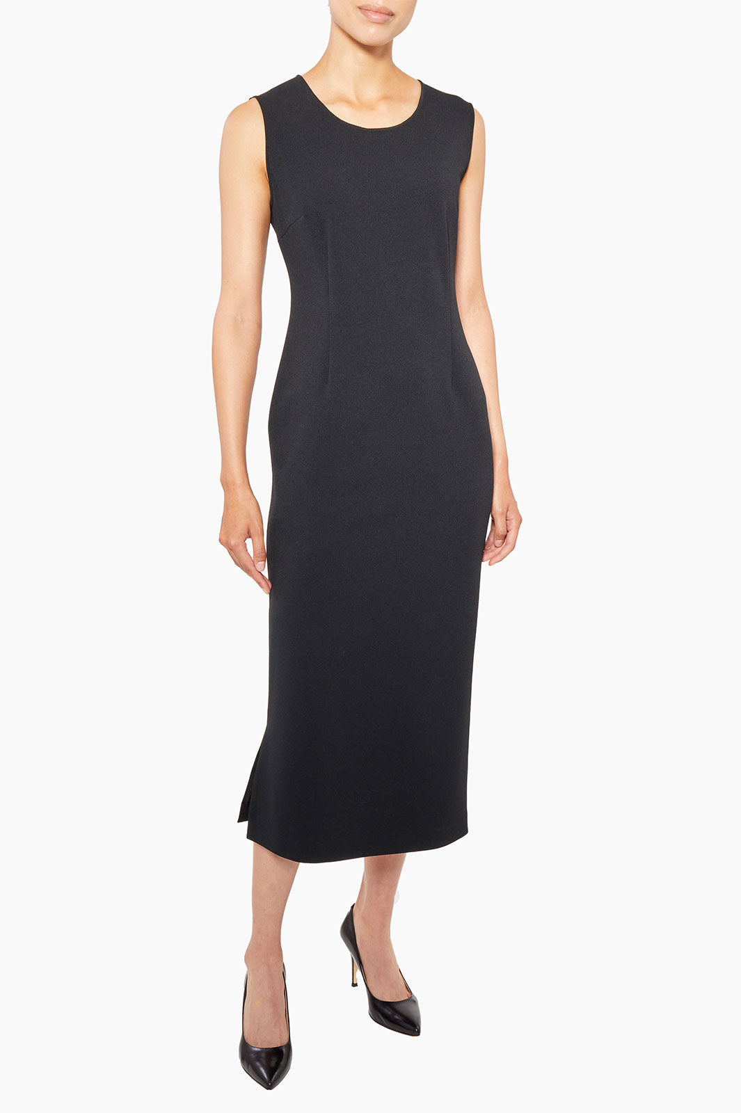 Stretch Deco Crepe Sheath Midi Dress
