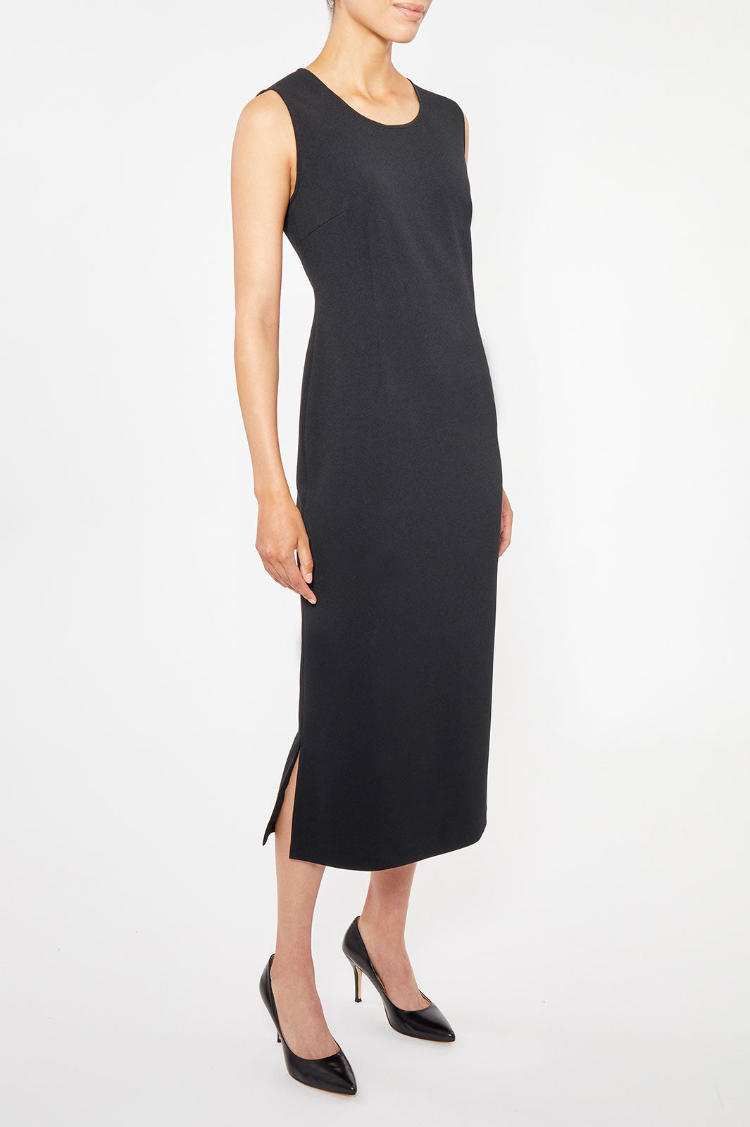 Stretch Deco Crepe Sheath Midi Dress